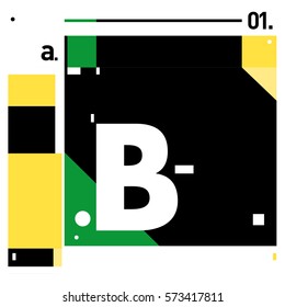 Vector Brochure design with letter B. Annual report vector illustration template. Corporate business catalog and magazine cover. Trendy Business with heads up style presentation graphic elements.