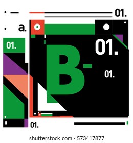 Vector Brochure design with letter B. Annual report vector illustration template. Corporate business catalog and magazine cover. Trendy Business with heads up style presentation graphic elements.