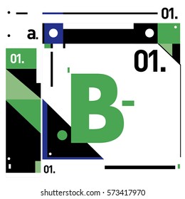 Vector Brochure design with letter B. Annual report vector illustration template. Corporate business catalog and magazine cover. Trendy Business with heads up style presentation graphic elements.