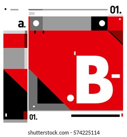 Vector Brochure design with letter B. Annual report vector illustration template. Corporate business catalog and magazine cover. Trendy Business with heads up style presentation graphic elements.