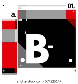 Vector Brochure design with letter B. Annual report vector illustration template. Corporate business catalog and magazine cover. Trendy Business with heads up style presentation graphic elements.