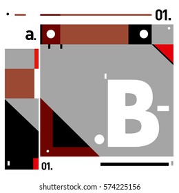 Vector Brochure design with letter B. Annual report vector illustration template. Corporate business catalog and magazine cover. Trendy Business with heads up style presentation graphic elements.