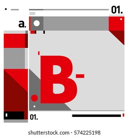 Vector Brochure design with letter B. Annual report vector illustration template. Corporate business catalog and magazine cover. Trendy Business with heads up style presentation graphic elements.