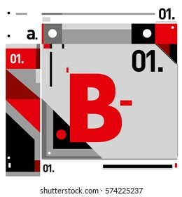 Vector Brochure design with letter B. Annual report vector illustration template. Corporate business catalog and magazine cover. Trendy Business with heads up style presentation graphic elements.