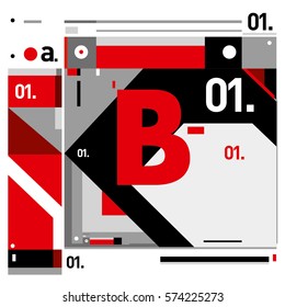 Vector Brochure design with letter B. Annual report vector illustration template. Corporate business catalog and magazine cover. Trendy Business with heads up style presentation graphic elements.