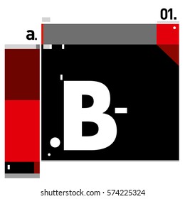 Vector Brochure design with letter B. Annual report vector illustration template. Corporate business catalog and magazine cover. Trendy Business with heads up style presentation graphic elements.