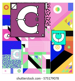 Vector Brochure design with letter C. Annual report vector illustration template. Corporate business catalog and magazine cover. Trendy Business with heads up style presentation graphic elements.