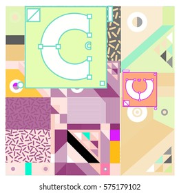 Vector Brochure design with letter C. Annual report vector illustration template. Corporate business catalog and magazine cover. Trendy Business with heads up style presentation graphic elements.