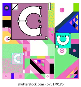 Vector Brochure design with letter C. Annual report vector illustration template. Corporate business catalog and magazine cover. Trendy Business with heads up style presentation graphic elements.