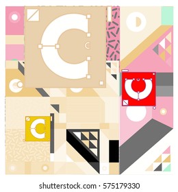 Vector Brochure design with letter C. Annual report vector illustration template. Corporate business catalog and magazine cover. Trendy Business with heads up style presentation graphic elements.