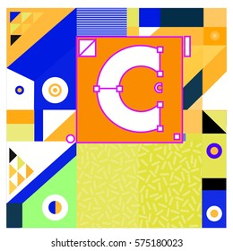 Vector Brochure design with letter C. Annual report vector illustration template. Corporate business catalog and magazine cover. Trendy Business with heads up style presentation graphic elements.