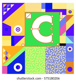 Vector Brochure design with letter C. Annual report vector illustration template. Corporate business catalog and magazine cover. Trendy Business with heads up style presentation graphic elements.