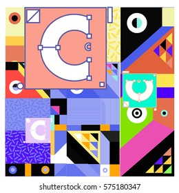 Vector Brochure design with letter C. Annual report vector illustration template. Corporate business catalog and magazine cover. Trendy Business with heads up style presentation graphic elements.