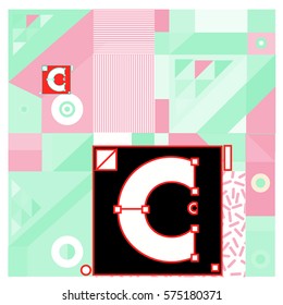 Vector Brochure design with letter C. Annual report vector illustration template. Corporate business catalog and magazine cover. Trendy Business with heads up style presentation graphic elements.