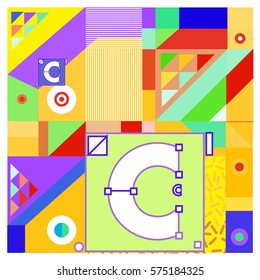 Vector Brochure design with letter C. Annual report vector illustration template. Corporate business catalog and magazine cover. Trendy Business with heads up style presentation graphic elements.