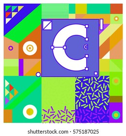 Vector Brochure design with letter C. Annual report vector illustration template. Corporate business catalog and magazine cover. Trendy Business with heads up style presentation graphic elements.
