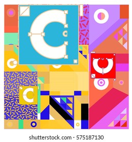 Vector Brochure design with letter C. Annual report vector illustration template. Corporate business catalog and magazine cover. Trendy Business with heads up style presentation graphic elements.