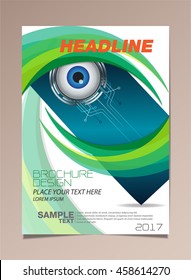 Vector brochure design page template technology style.Can use for business data report, presentation, web page, brochure, leaflet, flyer, poster and advertising.