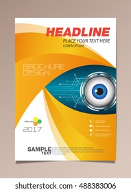 Vector brochure design page template technology style.Can use for business data report, presentation, web page, brochure, leaflet, flyer, poster and advertising.