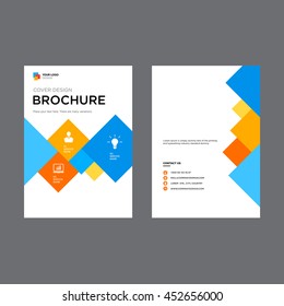 Vector Brochure design template with cubes and icons, leaflet cover presentation abstract geometric background, layout in A4 size