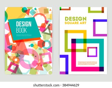 Vector brochure design template. Flyer, poster, banner, cover design. A4 size. Business abstract background with geometric triangle, square, circle backgrounds. flyer modern template. Book design