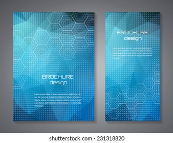 Vector brochure design template with halftone effect.