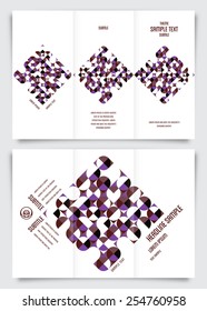 Vector brochure design template. Retro background tri-fold page.