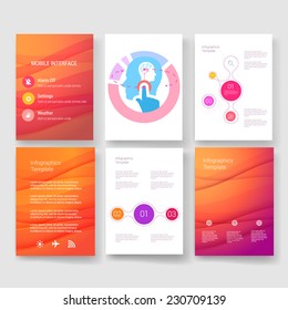 Vector brochure design templates collection. Applications and Infographic Concept. Set of Flyer, Brochure Design Templates.