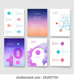 Vector brochure design templates collection. Applications and Infographic Concept. Set of Flyer, Brochure Design Templates. 