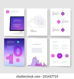 Vector brochure design templates collection. Applications and Infographic Concept. Set of Flyer, Brochure Design Templates. 