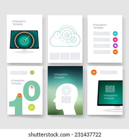 Vector brochure design templates collection. Applications and Infographic Concept. Set of Flyer, Brochure Design Templates. 