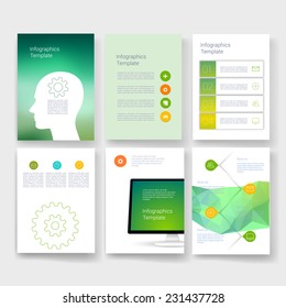 Vector brochure design templates collection. Applications and Infographic Concept. Set of Flyer, Brochure Design Templates. 