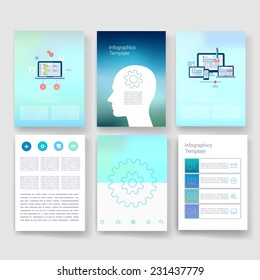 Vector brochure design templates collection. Applications and Infographic Concept. Set of Flyer, Brochure Design Templates. 