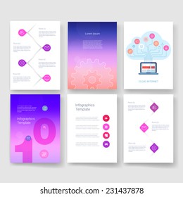 Vector brochure design templates collection. Applications and Infographic Concept. Set of Flyer, Brochure Design Templates. 