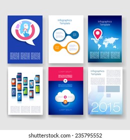 Vector brochure design templates collection. Ad and Infographic Concept. Flyer, Brochure Design Templates set. Question and answer advertising template design.