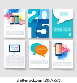 Vector brochure design templates collection. Ad and Infographic Concept. Flyer, Brochure Design Templates set. Question and answer advertising template design.