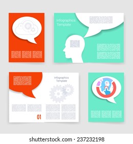 Vector brochure design templates collection. Applications and Infographic Concept. Flyer, Brochure Design Templates set. Modern flat design icons for mobile or smartphone. 