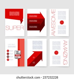 Vector brochure design templates collection. Applications and Infographic Concept. Flyer, Brochure Design Templates set. Modern flat design icons for mobile or smartphone. 