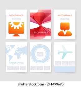 Vector brochure design templates collection. Applications and Infographic Concept. Flyer, Brochure Design Templates set. Modern flat design icons for mobile or smartphone. 
