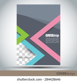 Vector brochure, flyer, cover design template. Can be used as concept for your graphic design. Proportionally for A4 size