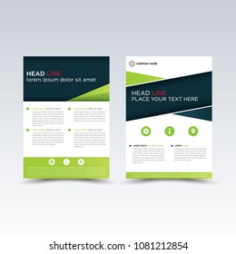 Vector Brochure Flyer design Layout template, size A4, Front page and back page, infographics. 