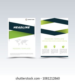 Vector Brochure Flyer design Layout template, size A4, Front page and back page, infographics. 