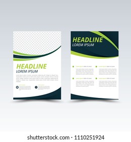 Vector Brochure Flyer design Layout template, size A4, Front page and back page, infographics. 