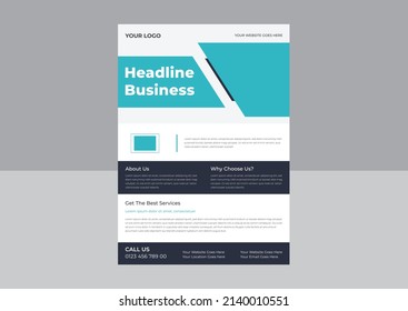 Vector Brochure Flyer design Layout template, size A4, Front page and back page, infographics. Easy to use and edit. Headline Flyer Template.
