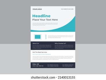 Vector Brochure Flyer design Layout template, size A4, Front page and back page, infographics. Easy to use and edit. Headline Flyer Template.
