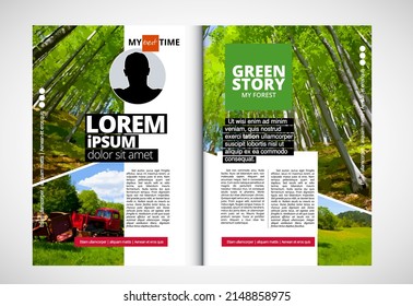 Vector brochure flyer design layout template, use for printing or e-book. Green energy and eco concept.