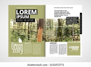 Vector brochure flyer design layout template, use for printing or e-book. Green energy and eco concept.