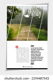 Vector brochure flyer design layout template, use for printing or e-book. Green energy and eco concept.