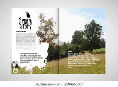 Vector brochure flyer design layout template, use for printing or e-book. Green energy and eco concept.