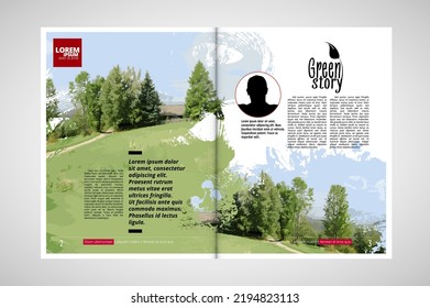 Vector brochure flyer design layout template, use for printing or e-book. Green energy and eco concept.